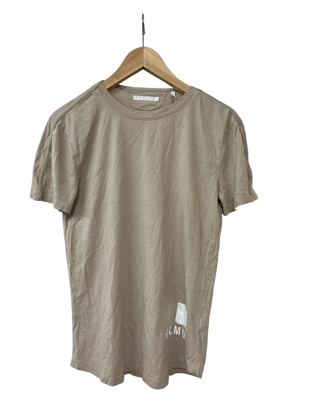 Men’s Helmut Lang Beige Logo T Shirt Tee XS